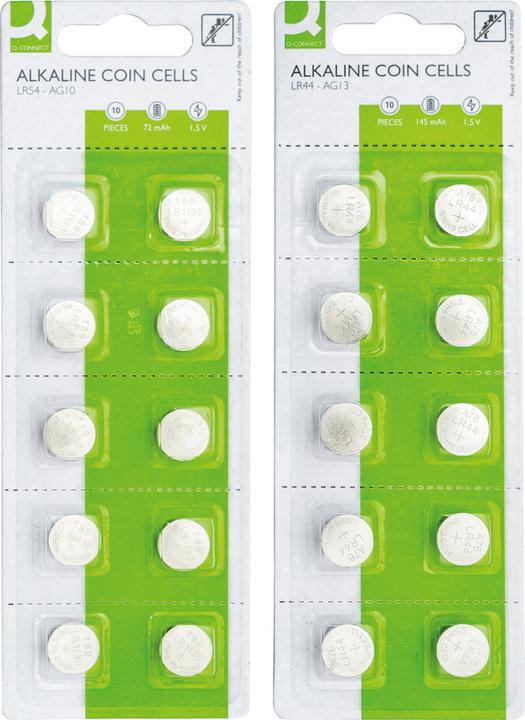 Actual product image Q-Connect Alkaline button cells (10 pcs., LR44, 145 mAh)