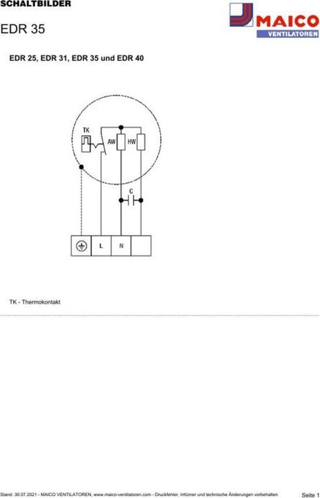 Actual product image Maico MAI EDR 35 Diagonal fan