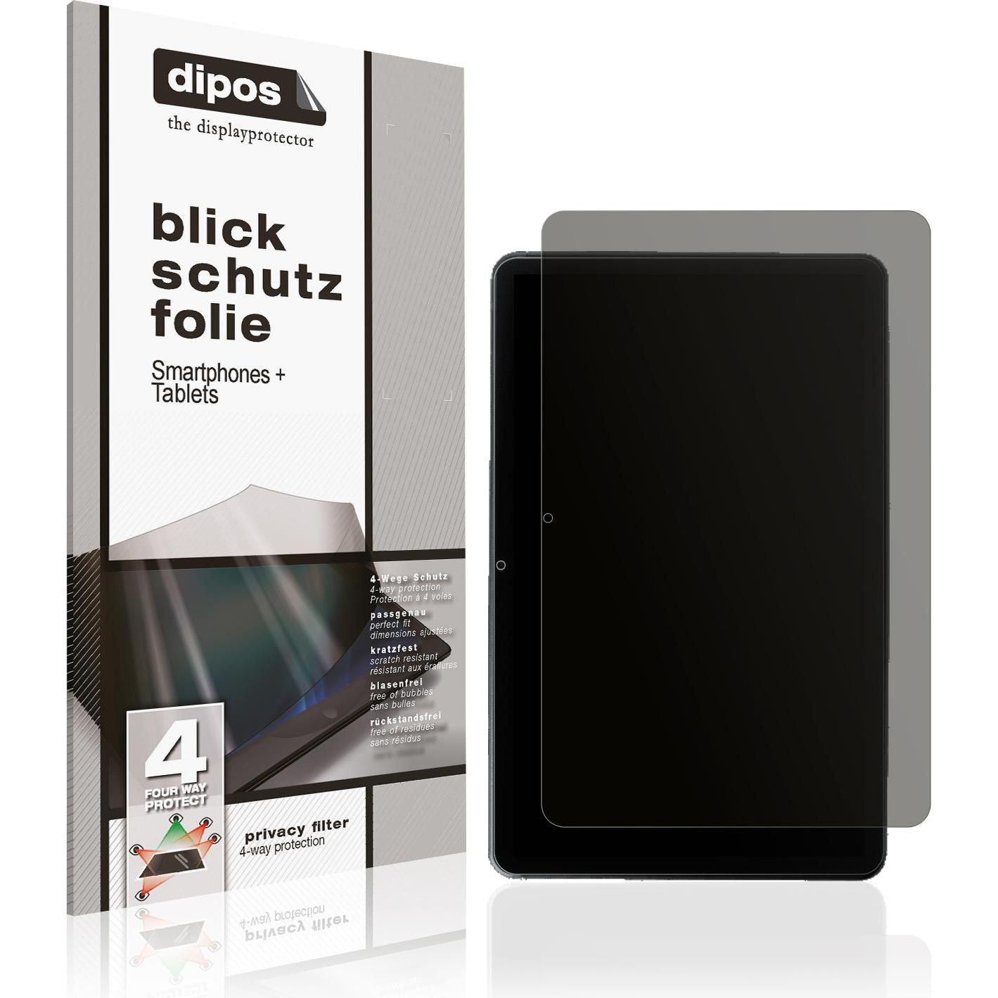Dipos Blickschutzfolie 4-Way Privacy (1 Stück, Lifetab P10752), Tablet Schutzfolie