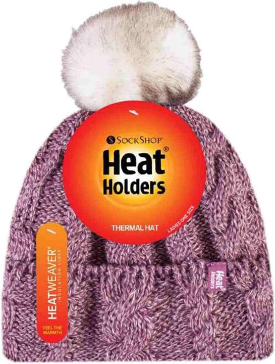 Image du produit Heat Holders Winter Fleece Beanie mit Pompon, Bunt Warm Mütze mit Bommel