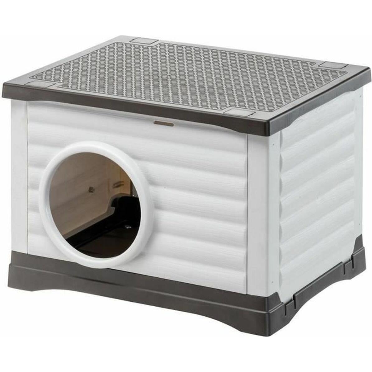 Comparer les prix de Niche - FERPLAST - PETVILLA 60 - 54 x 43 x 38,5 cm -  Blanc / Gris