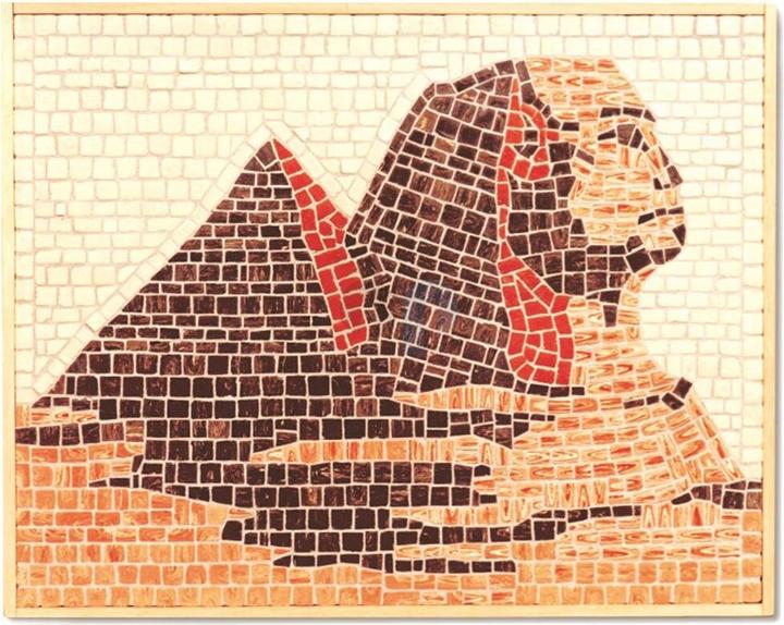 Image du produit Block Cuit. Mosaïque de pierre céramique - Pyramide de Gizeh (34 x 27 cm)