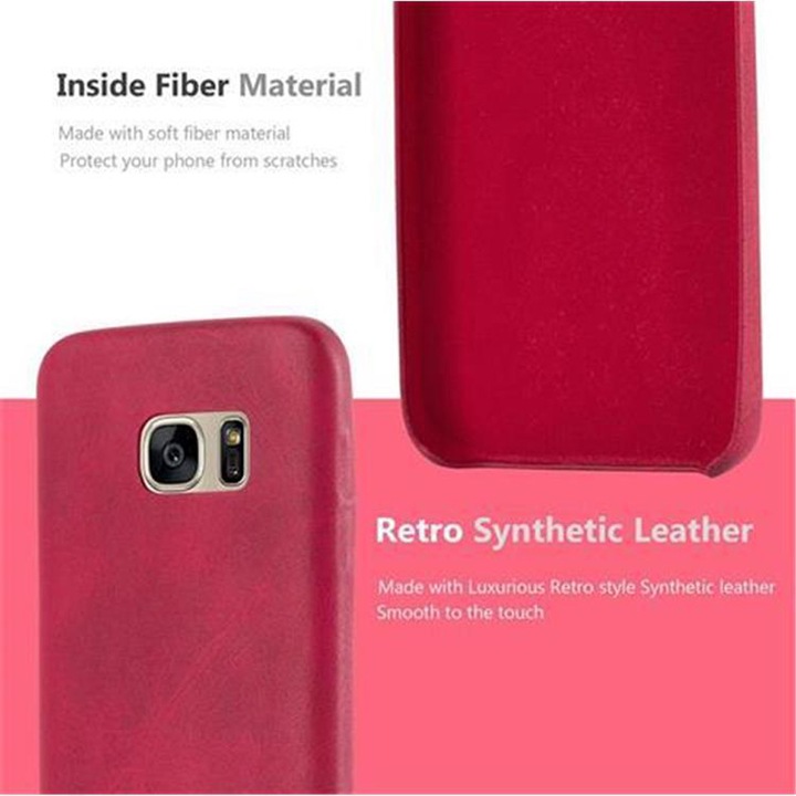 Actual product image Cadorabo Hard cover faux leather with texture (Samsung Galaxy S7)