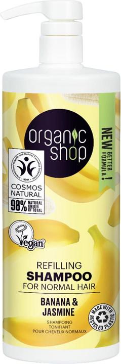 Actual product image Organic Shop Refilling Shampoo for Normal Hair Banana and Jasmine 1000ml (1000 ml, Liquid shampoo)