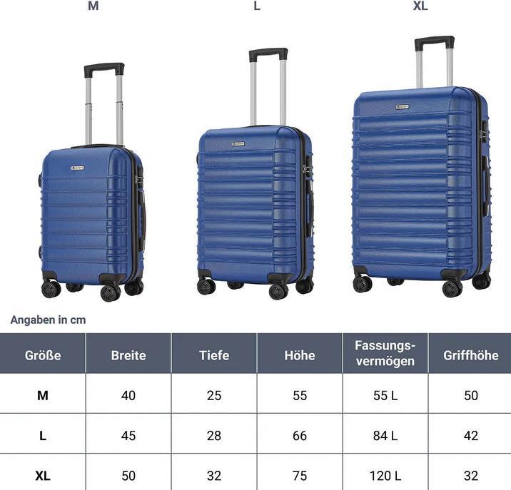 Produktbild Juskys Hartschalen-Kofferset (120 l)