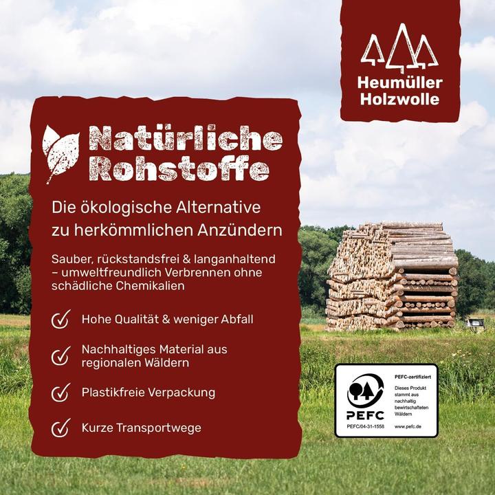 Produktbild Heumüller Natürliche Holzwolle-Anzünder für Kamin, Grill & Feuerstelle