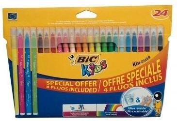 Produktbild Bic Fasermaler Kid Couleur Fluo 921360 assortiert 24 Stück (20+4) (24x)