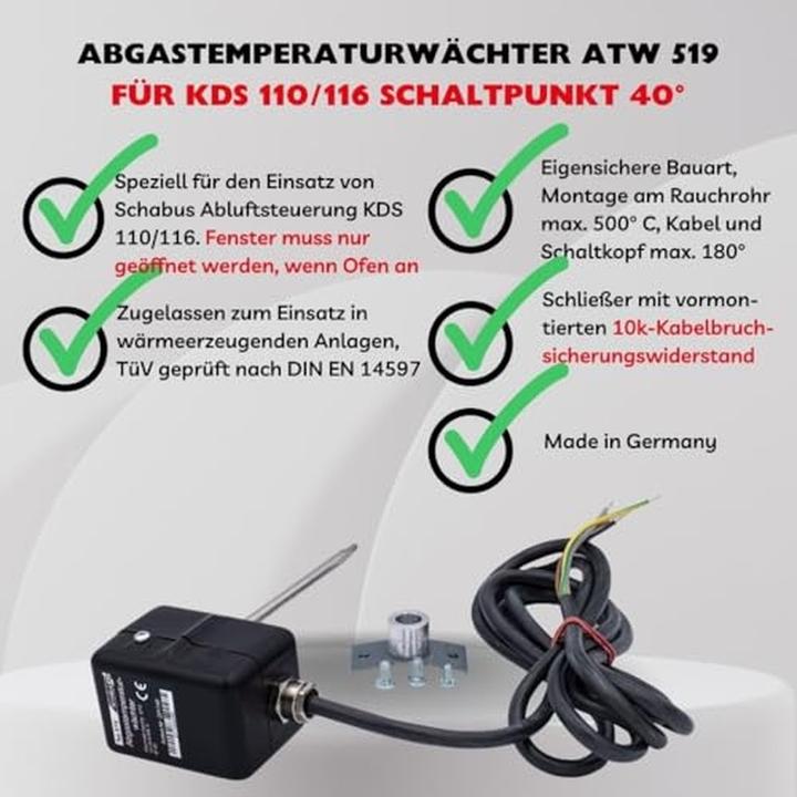 Produktbild Schabus Abgastemperaturwächter 40°