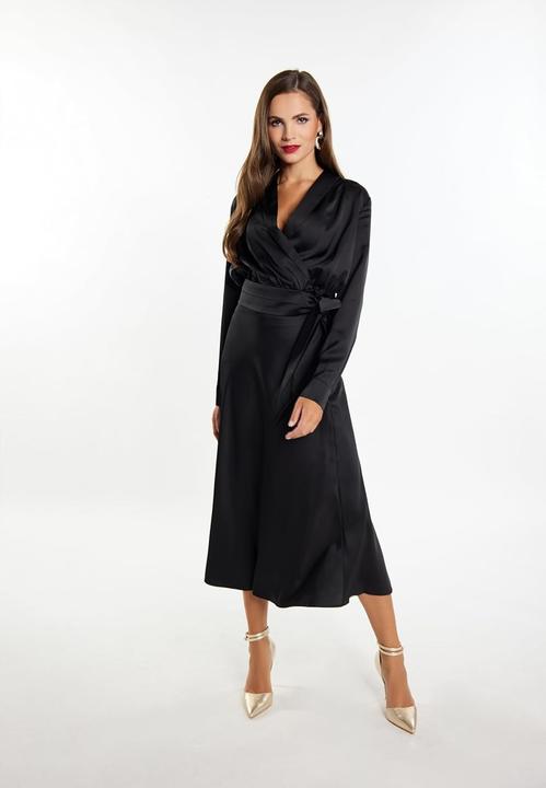 Produktbild Eucaly Damen Midirok aus Satin mit Seitenschlitz (S)
