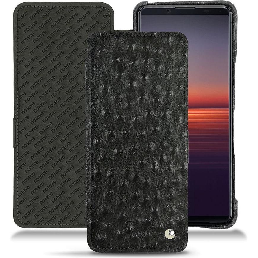Noreve Lederschutzhülle horizontal (Sony Xperia 5 II), Smartphone Hülle, Schwarz