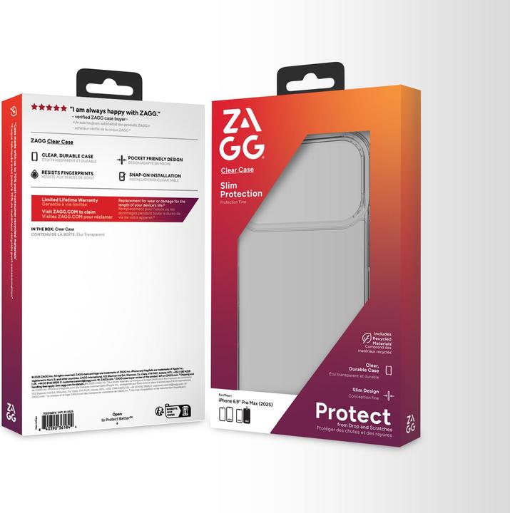 Actual product image Zagg Case für Apple iPhone 17 Pro Max TPU clear (Apple iPhone 17 Pro Max)
