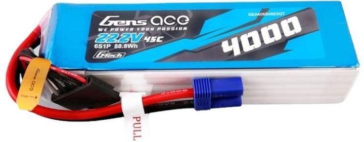 Gens Ace G-Tech 4000mAh 22.2V 45C 6S1P Lipo Battery Pack with EC5 plug (22.20 V, 4000 mAh)