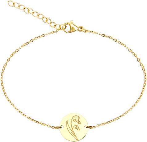 Produktbild HCA Armband - "Your Flower" - Edelstahl vergoldet - Maiglöckchen (20 cm, Edelstahl)