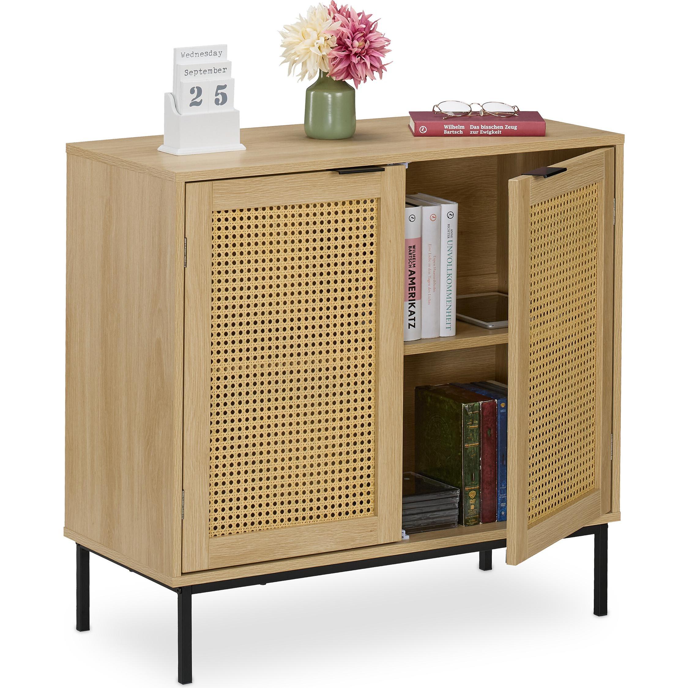 Relaxdays, Kommode + Sideboard, Sideboard (80 x 35 x 76 cm)