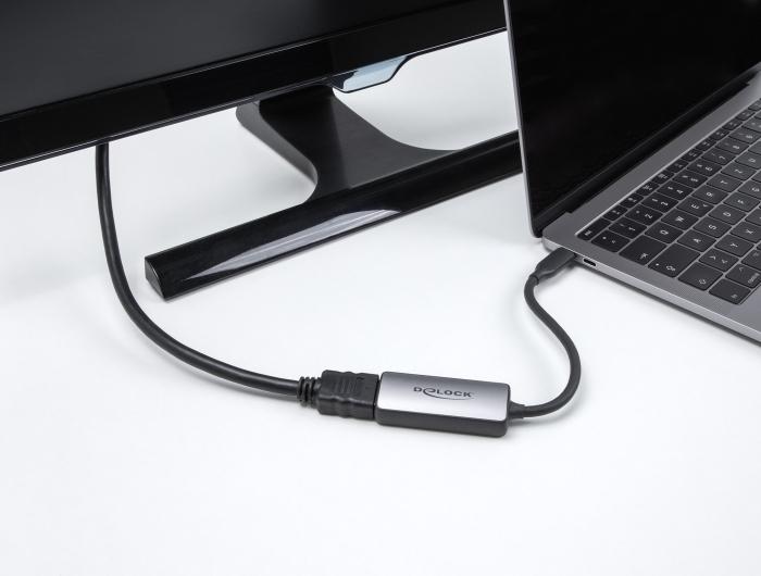 Actual product image Delock USB Type-C Adapter zu HDMI (DP Alt Mode) 8K 60 Hz mit (USB-C, 17 cm)