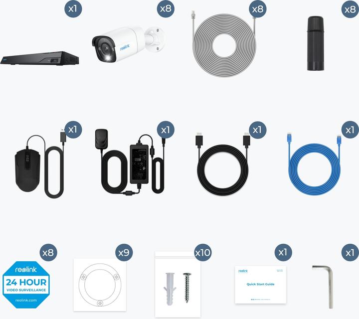 Actual product image Reolink NVS16-8MB8 - 4K Security System, 16-Channel NVR, 24/7 Recording, Person/Vehicle/Animal Detection (3840 x 2160 pixels, Ultra HD 3840X2160/60HZ)