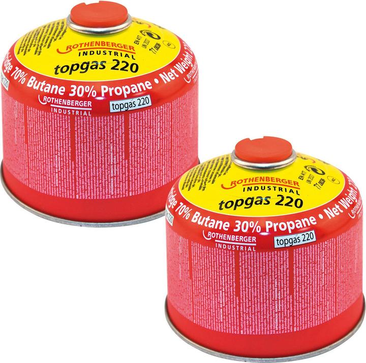 Rothenberger Top Gas Schraub - Gaskartusche 370 ml  7/16" EU  2 Stück