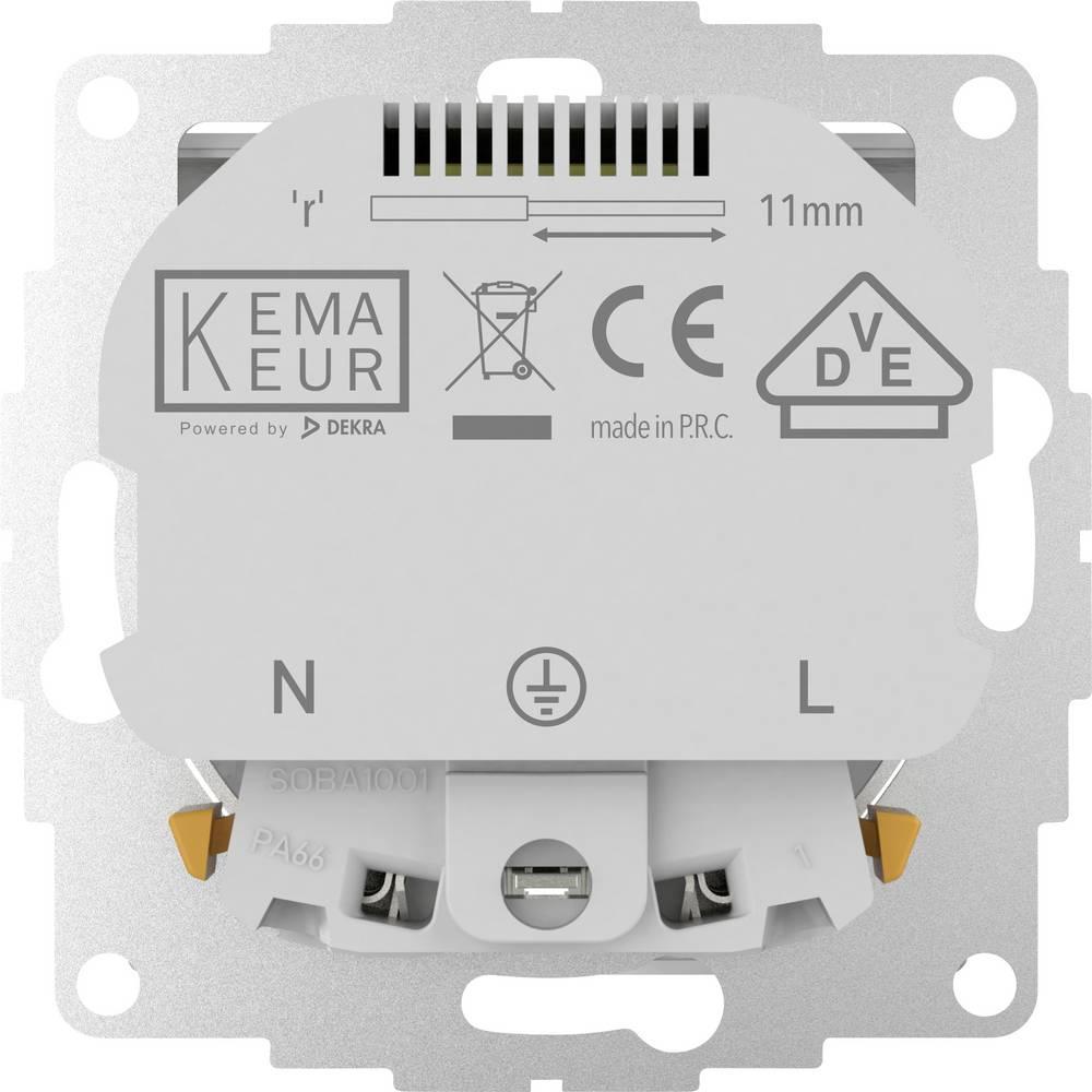 Thumbnail - 2USB, Steckdose, 2U-449535 Schutzkontakt-Steckdose mit USB-Ladeausgang, erhöhter Berührungsschutz, VDE IP20 Creme-Wei