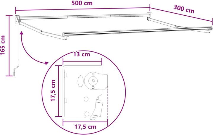 Produktbild vidaXL Einziehbare Markise (3 m)