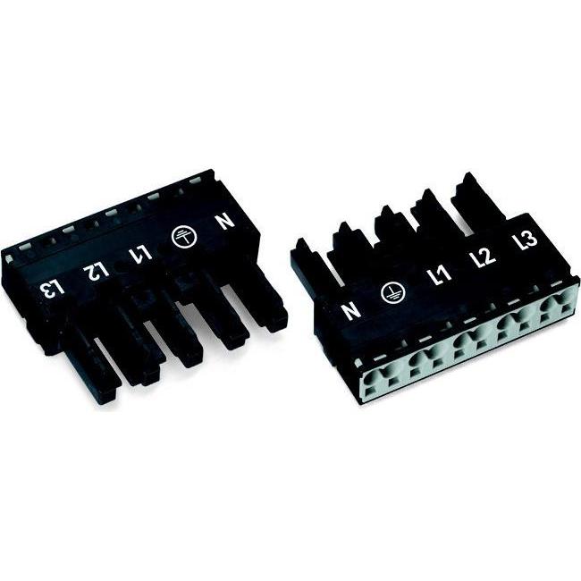 50x Wago Netz-Steckverbinder WINSTA MID, Elektronikkabel + Stecker, Schwarz