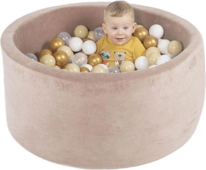 Image du produit Activity Board Waldorf Baby Piscine à balles ronde 90x40cm avec 300 balles, Piscine à balles cadeau - Ecru Velvet
