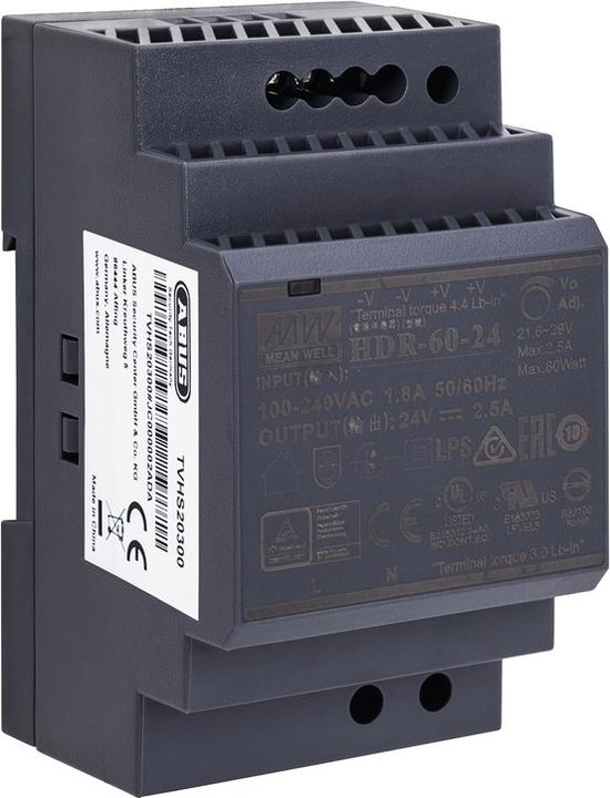 Actual product image Abus 24V DC power supply for top hat rail