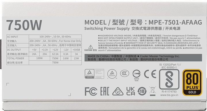 Actual product image Cooler Master MWE Gold 750 V2 ATX 3.0 Ready White Edition (750 W)