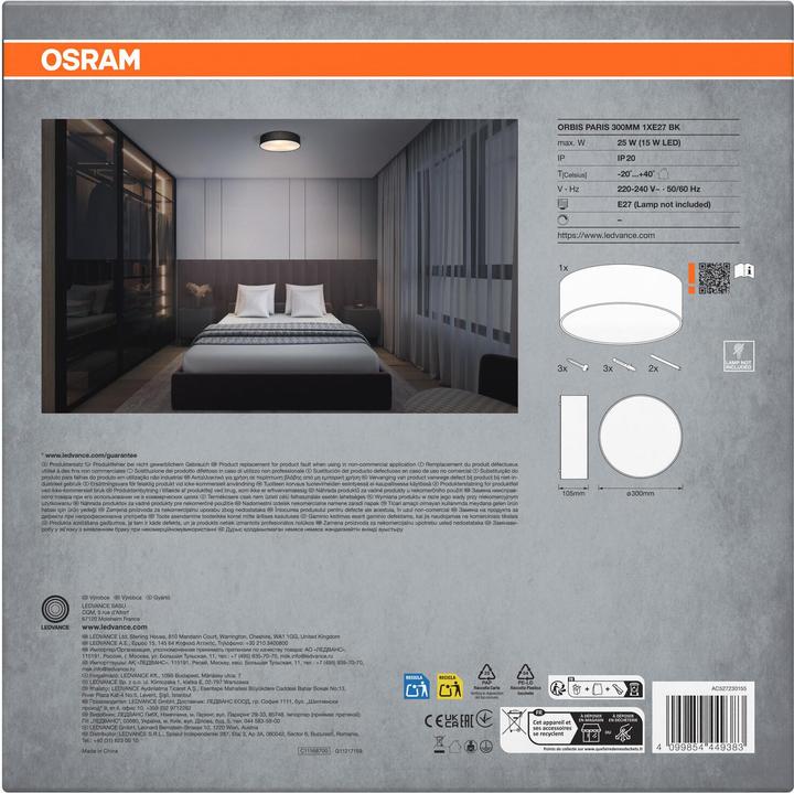 Produktbild Osram ORBIS PARIS 300 mm 1XE27 BK (E27)