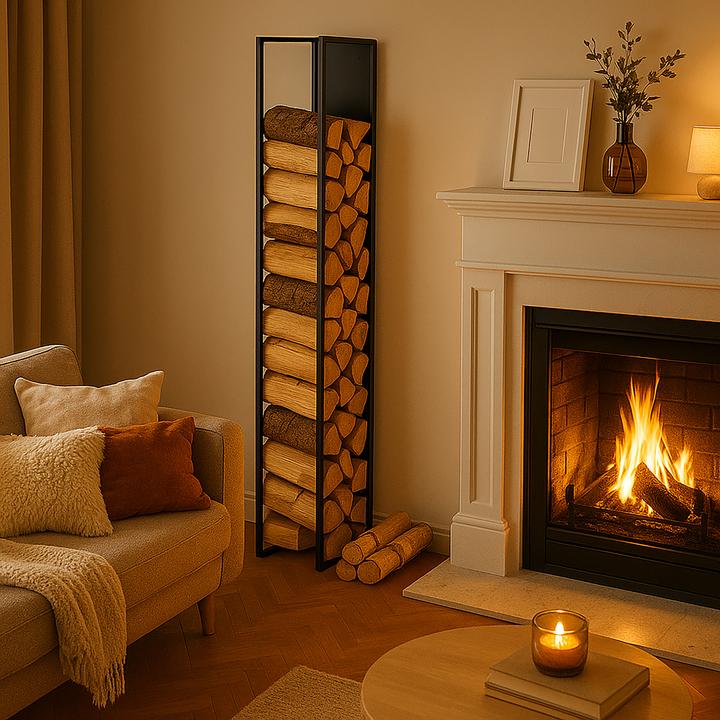 Produktbild Relaxdays Kaminholzregal Wandmontage