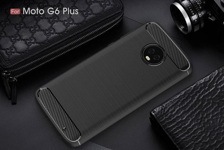 Actual product image Screenguard Motorola Moto G6 Plus Cover Carbon Brushed Soft TPU (Motorola Moto G6 Plus)