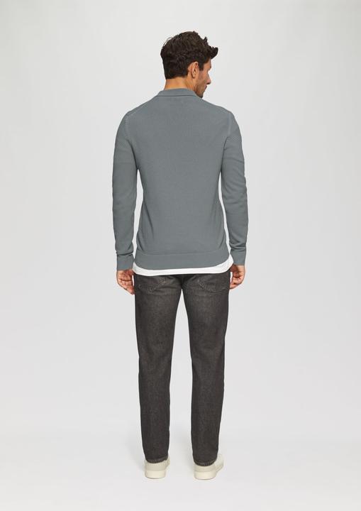 Produktbild S.Oliver Strickpullover Strukturierter Strickpullover mit Polokragen (XL)