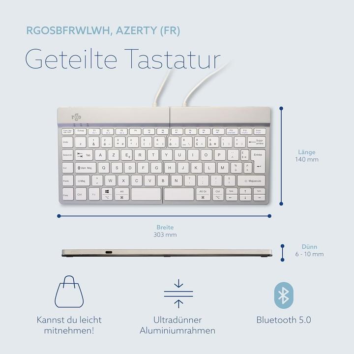 Produktbild R-Go Tools R-Go Split Break Ergonomic Keyboard Azerty (Fr) Bluetooth W (FR, Kabellos)