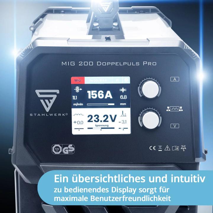 Produktbild Stahlwerk Schweissgerät MIG MAG 200 Doppelpuls Pro Vollausstattung vollsynergisch