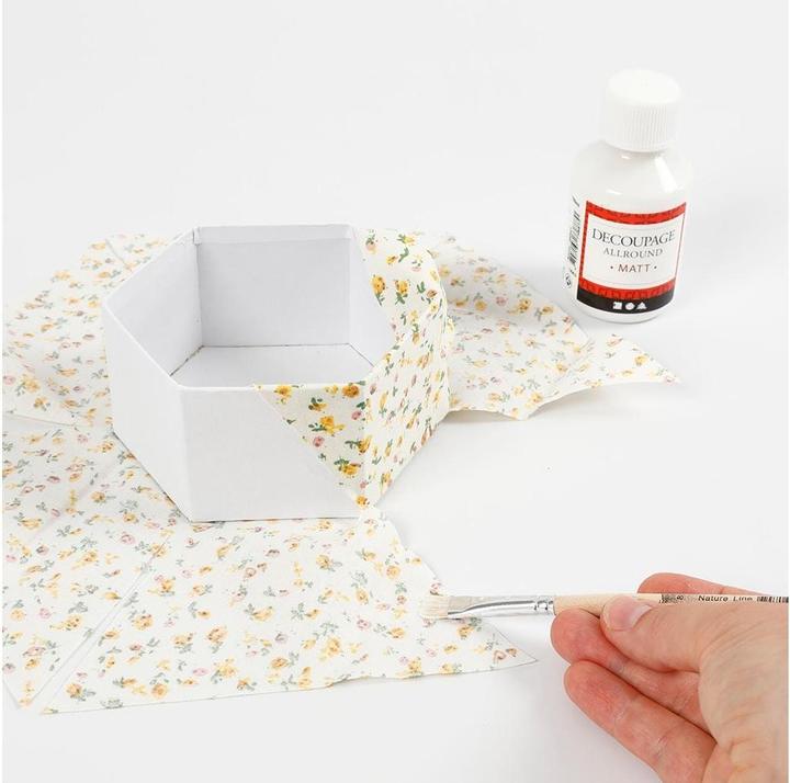 Image du produit Creativ Company Papp-Schachtel sechseckig 4 Stück, Weiss