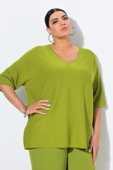 Produktbild Ulla Popken Pullover, Oversized, V-Ausschnitt, Halbarm (54)