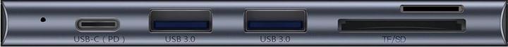 Actual product image Baseus Harmonica Five-in-one HUB Adapter Grey (USB-C, 5 ports)