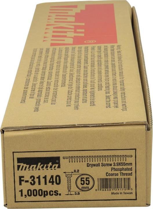Actual product image Makita Drywall Screwdriver Coarse 3.9x55mm (1000 Screws per piece)