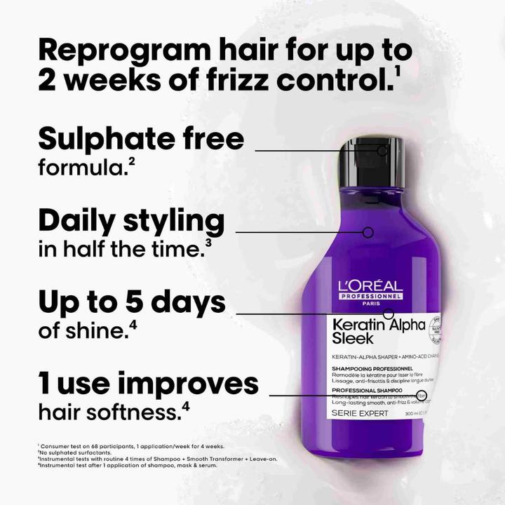 Image du produit L'Oréal Paris Keratin Alpha Sleek (Shampoing liquide, 300 ml)