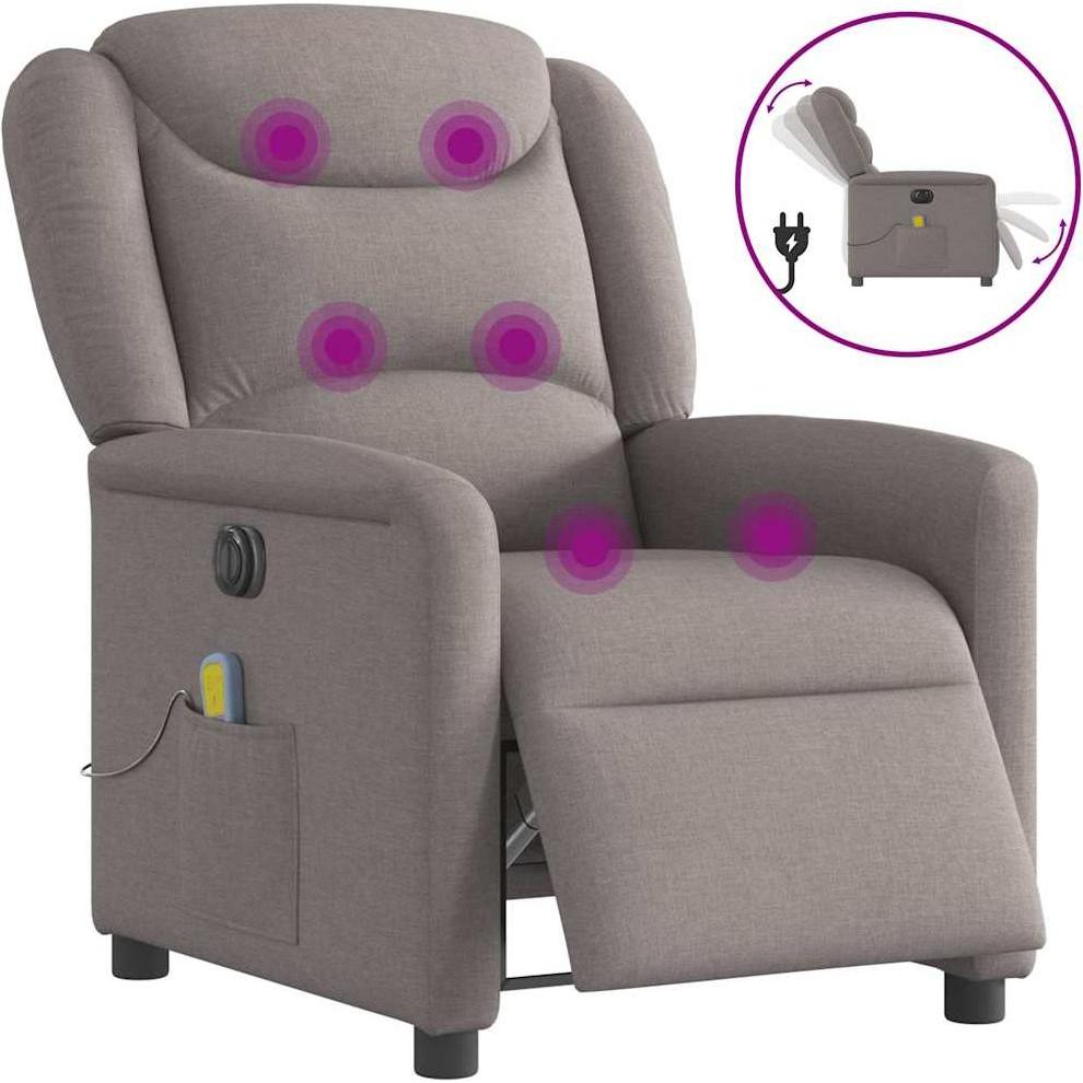 Thumbnail - VidaXL, Massageliege + Massagesessel, Massagesessel Elektrisch Taupe Stoff