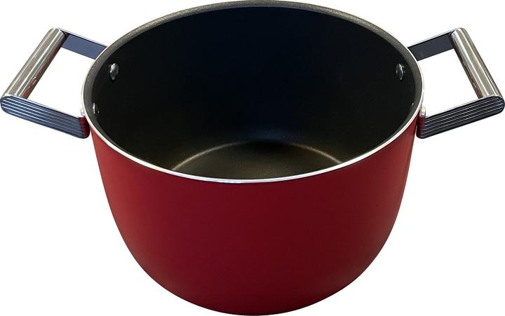 Actual product image Smeg CKFC2611RDM Casserole Ø 26 cm with glass lid, 2 handles, red (26 cm, Casserole + Stewpot, Aluminium, Stainless steel)