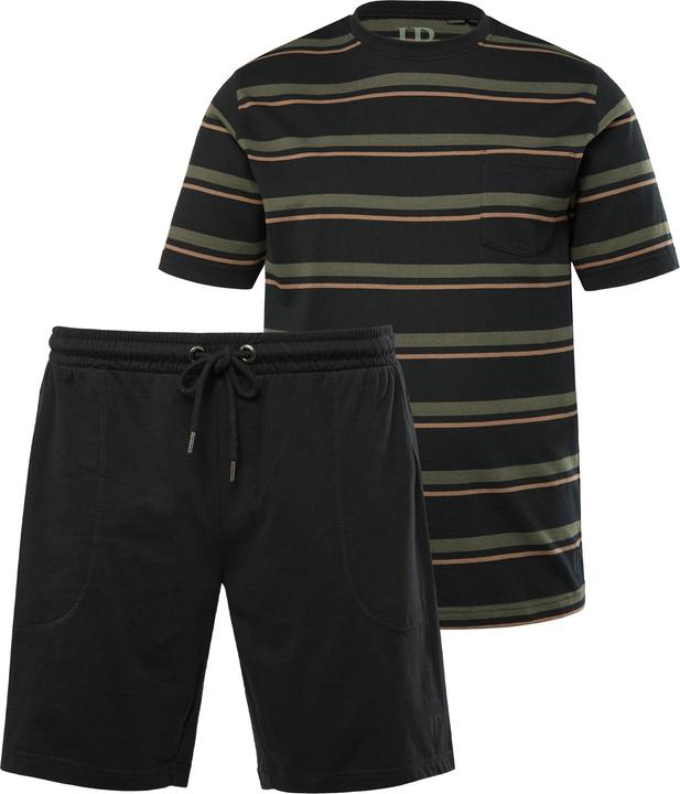 Actual product image JP1880 Schlafanzug, Homewear, Zweiteiler, T-Shirt mit Ringeln, Shorts (4XL)