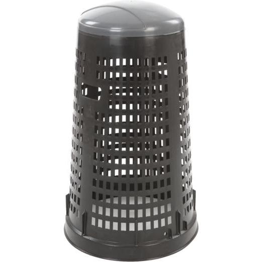 Vepa Bins Cestino per rifiuti in plastica con aspetto traforato Ruff nero grigio in plastica con coperchio e, Pattumiera
