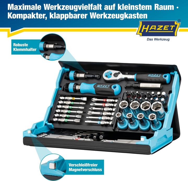 Produktbild HAZET SmartCase Bit Satz 2200SC-32 ∙ Sechskant6,3 (1/4 Zoll), Vierkant6,3 mm (1/4 Zoll) ∙ Schlitz P… (Innensechskant, Innensechsrund TX, Kreuz Phillips PH, Kreuz Pozidriv PZ)