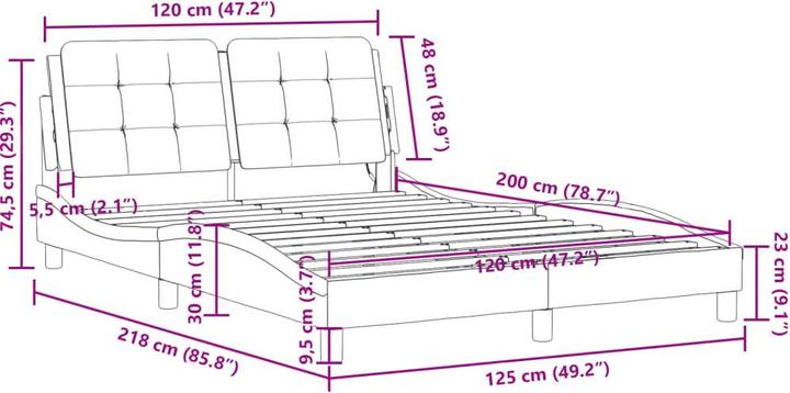 Image du produit vidaXL Bettgestell (120 x 200 cm)