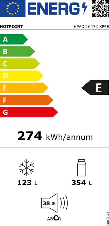 Energy Label Hotpoint Ariston Kühlschrank mit Doppel-Tür HPAD2 6472 (477 l)