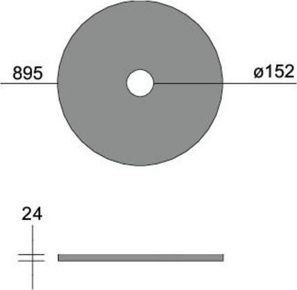 Actual product image Brumberg SILENTIUM Acoustic element with cut-out 152 mm, diameter 895 mm, smooth surface (1 pcs.)
