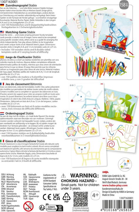 Actual product image Haba Zuordnungsspiel Stabix (German)