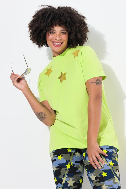 Produktbild Angel of Style T-Shirt, CutOut Mesh-Sterne, Stehkragen (54)