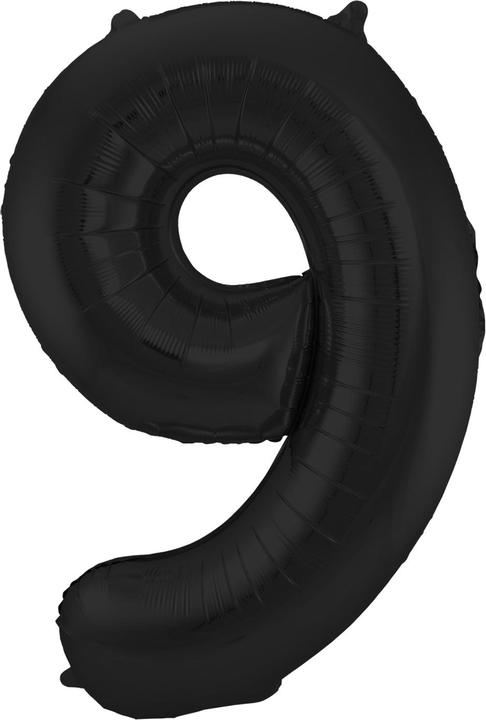 Produktbild Folat Folienballon Zahl 9 Schwarz Metallic Matt - 86 cm (1 x)