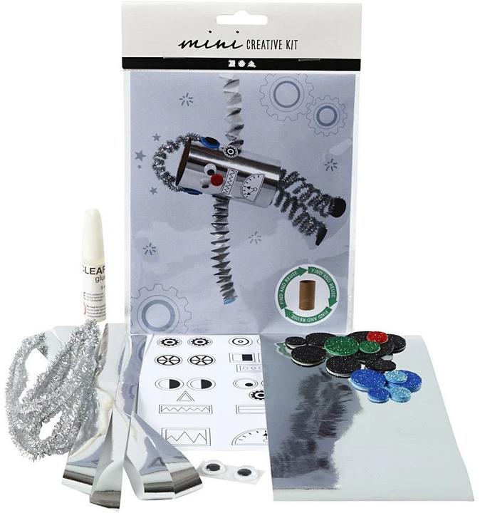 Image du produit Creativ Company Set de bricolage mini robot rouleau de papier toilette 7 pièces, argenté